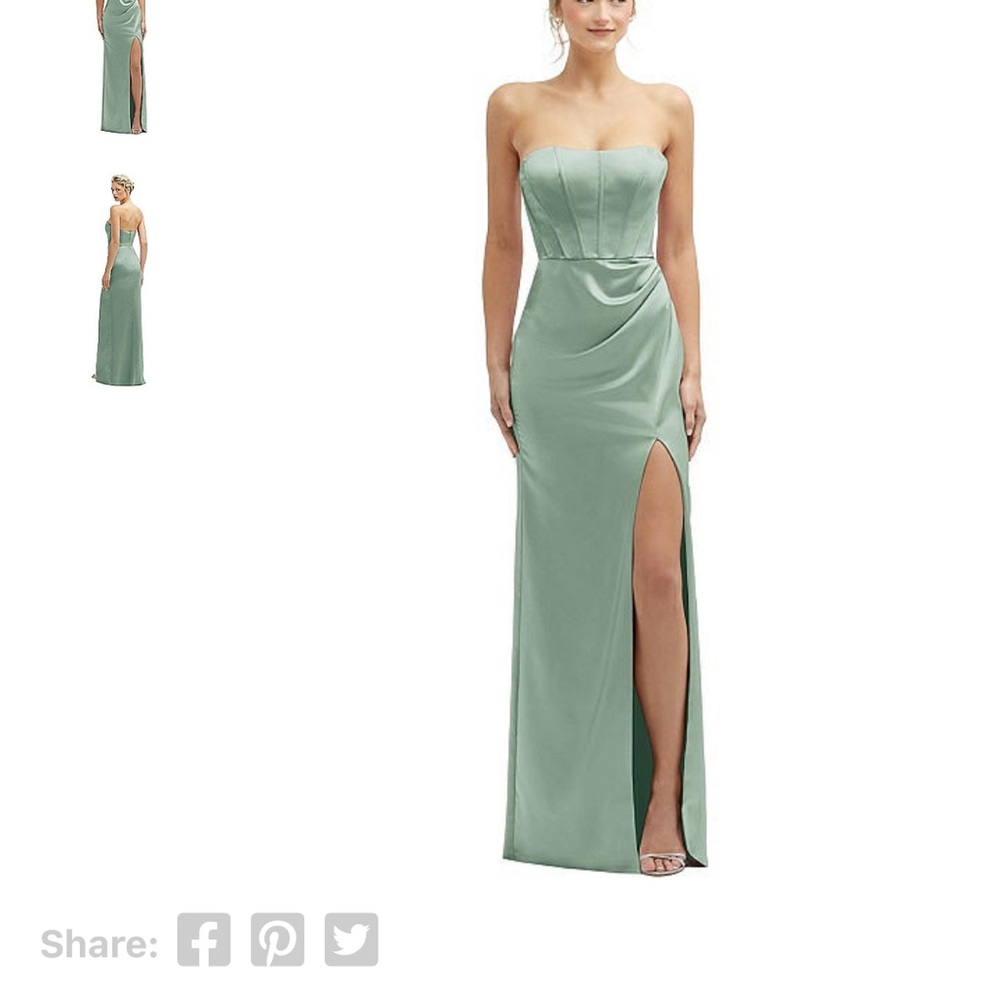 Elegant Strapless sage bridesmaid Dress
